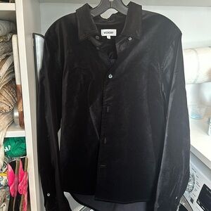 Velvet black button down shirt size small weekday